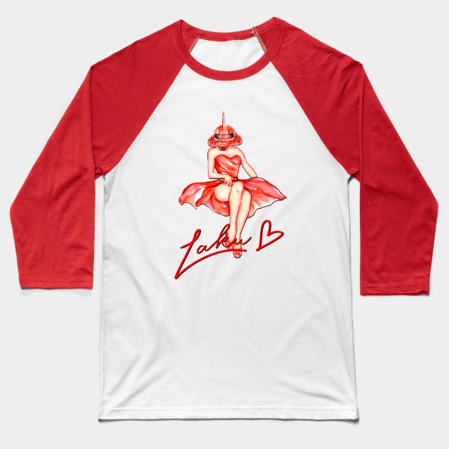 Gundam Girls Zaku Pinup Baseball T-Shirt by PenguinMage